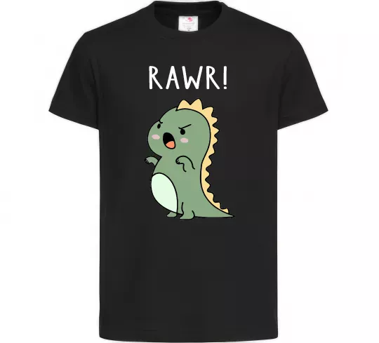Детская футболка RAWR Dino Черный фото