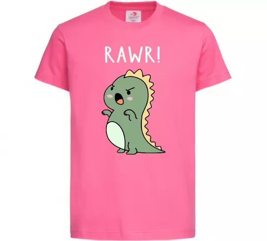 Детская футболка RAWR Dino Ярко-розовый фото