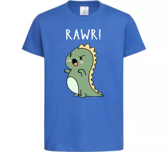 Детская футболка RAWR Dino Ярко-синий фото