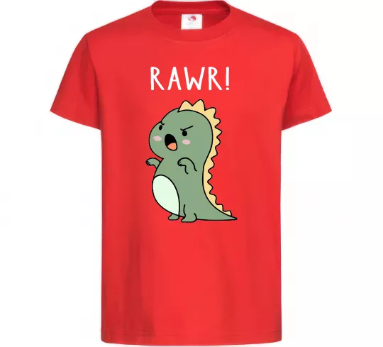 Детская футболка RAWR Dino Красный фото