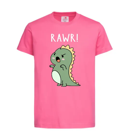 Детская футболка RAWR Dino Ярко-розовый фото