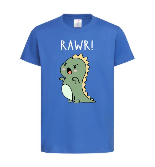 Детская футболка RAWR Dino Ярко-синий фото