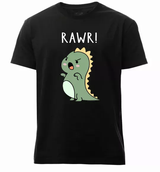 Мужская премиум футболка RAWR Dino Черный фото