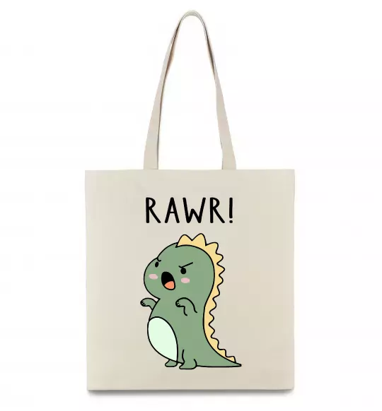 Эко-сумка RAWR Dino Бежевый фото