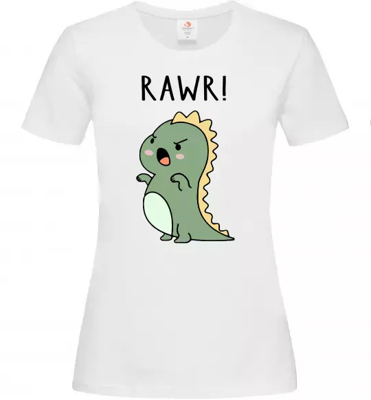 Женская футболка RAWR Dino Белый фото