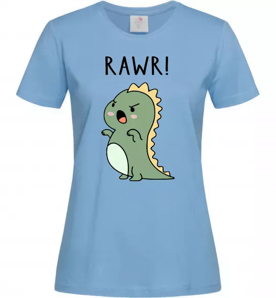 Женская футболка RAWR Dino Голубой фото
