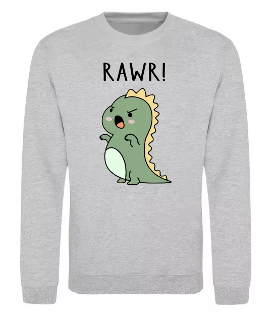 Свитшот RAWR Dino Серый меланж фото