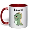 Чашка с цветной ручкой RAWR Dino Красный фото