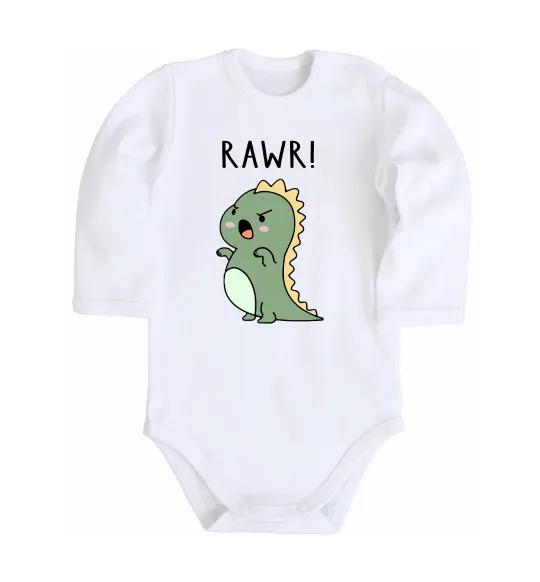 Дитячий бодік RAWR Dino Білий фото