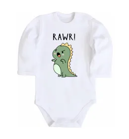 Дитячий бодік RAWR Dino Білий фото