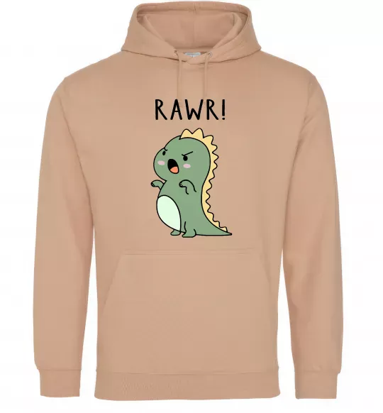 Женская толстовка (худи) RAWR Dino Песочный фото