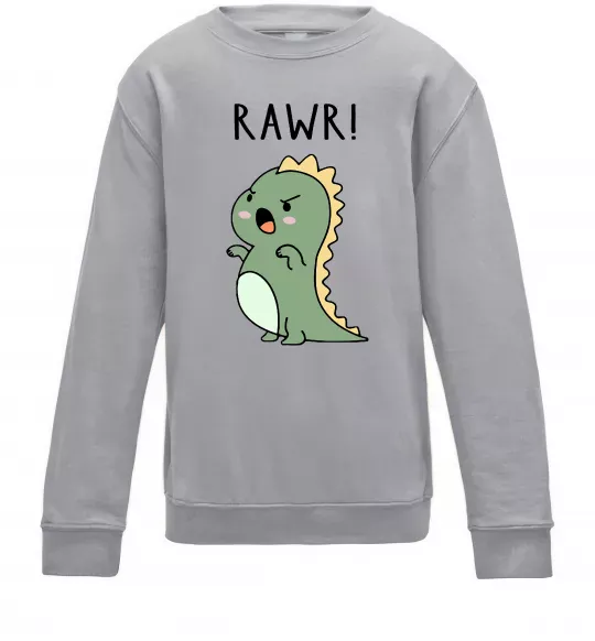 Дитячий світшот RAWR Dino Сірий меланж фото