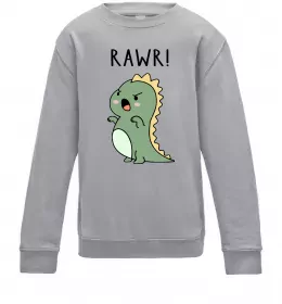 Детский Свитшот RAWR Dino Серый меланж фото