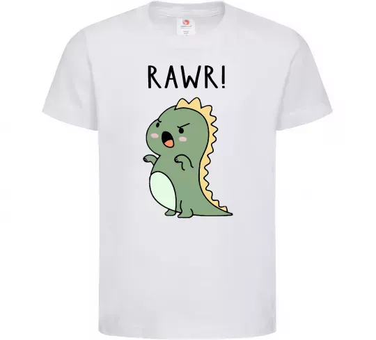 Детская футболка RAWR Dino Белый фото