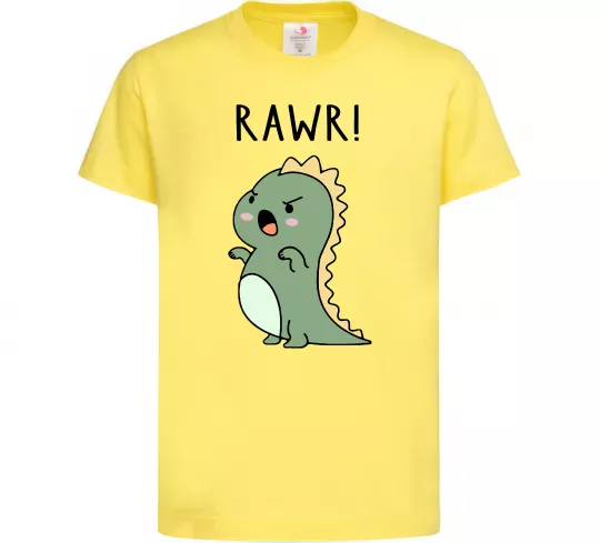 Детская футболка RAWR Dino Лимонный фото