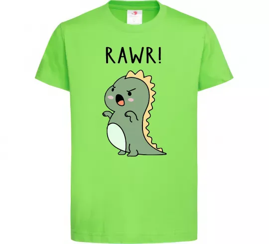 Детская футболка RAWR Dino Лаймовый фото