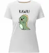 Женская премиум футболка RAWR Dino Белый фото