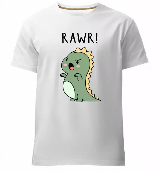 Мужская премиум футболка RAWR Dino Белый фото