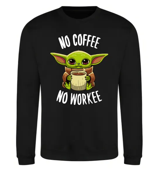 Свитшот No coffee no workee Черный фото