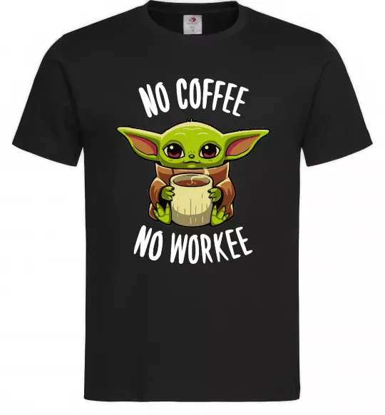Мужская футболка No coffee no workee Черный фото