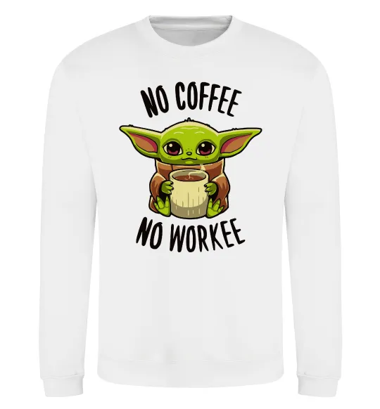 Свитшот No coffee no workee Белый фото