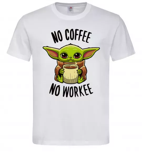 Мужская футболка No coffee no workee Белый фото