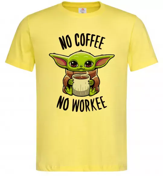 Мужская футболка No coffee no workee Лимонный фото