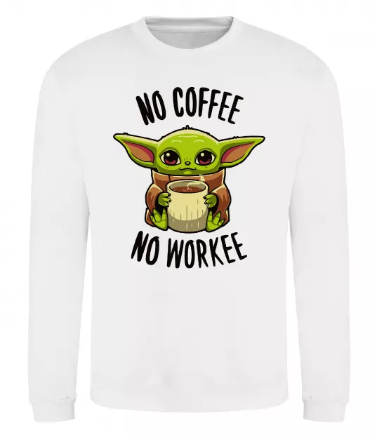 Свитшот No coffee no workee Белый фото