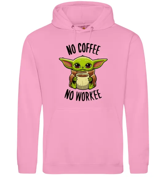 Женская толстовка (худи) No coffee no workee Розовый фото