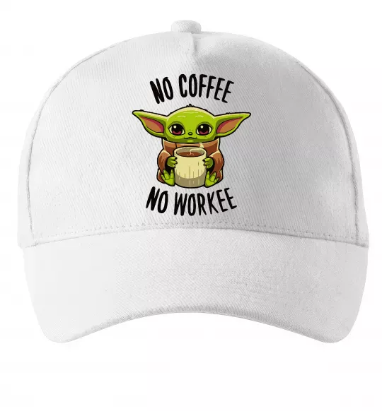 Кепка No coffee no workee Белый фото