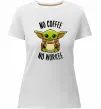 Жіноча преміум футболка No coffee no workee Білий фото