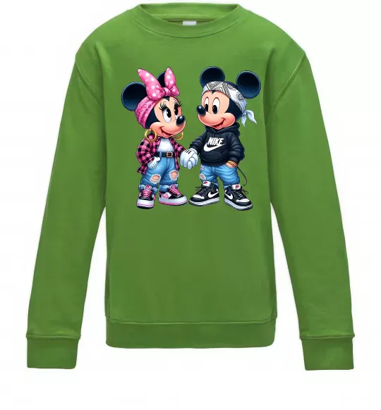 Детский Свитшот Mickie and Minnie Mouse Лаймовый фото