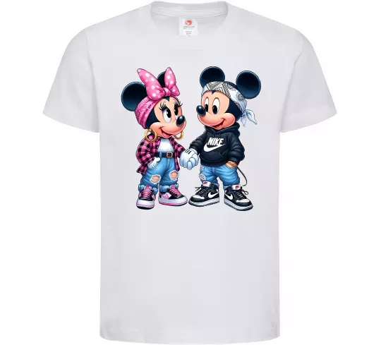 Детская футболка Mickie and Minnie Mouse Белый фото