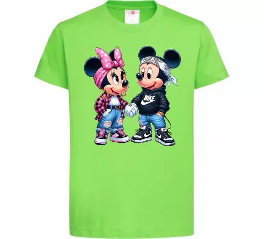 Детская футболка Mickie and Minnie Mouse Лаймовый фото