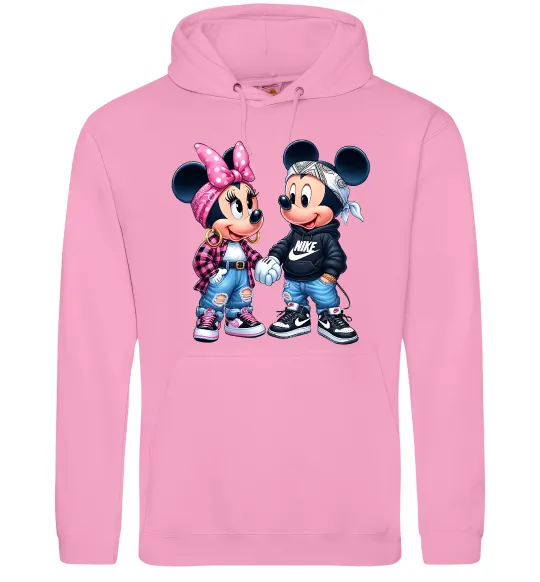 Мужская толстовка (худи) Mickie and Minnie Mouse Розовый фото