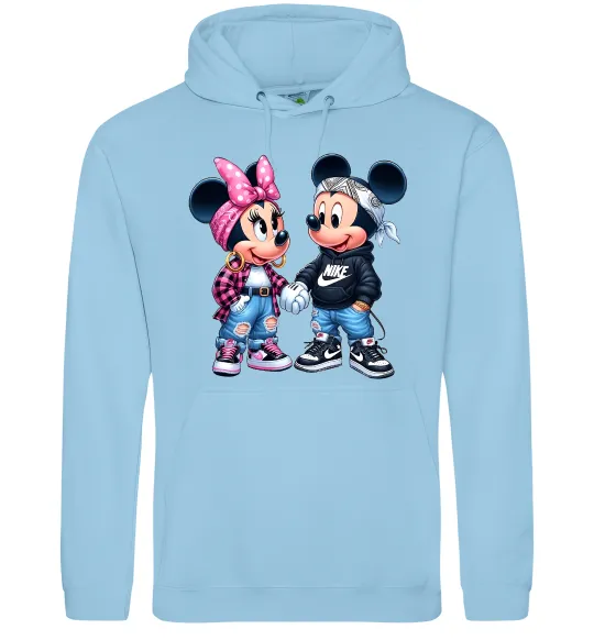 Мужская толстовка (худи) Mickie and Minnie Mouse Голубой фото