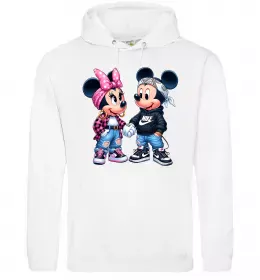 Женская толстовка (худи) Чорно-білий Міккі Белый фото