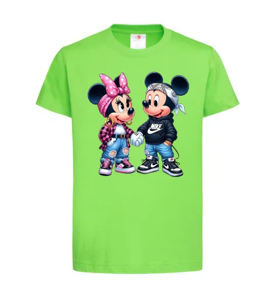 Детская футболка Mickie and Minnie Mouse Лаймовый фото