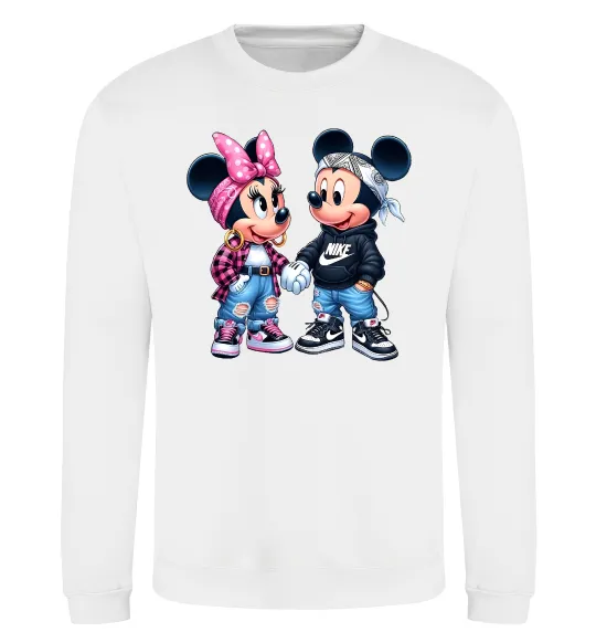Свитшот Mickie and Minnie Mouse Белый фото
