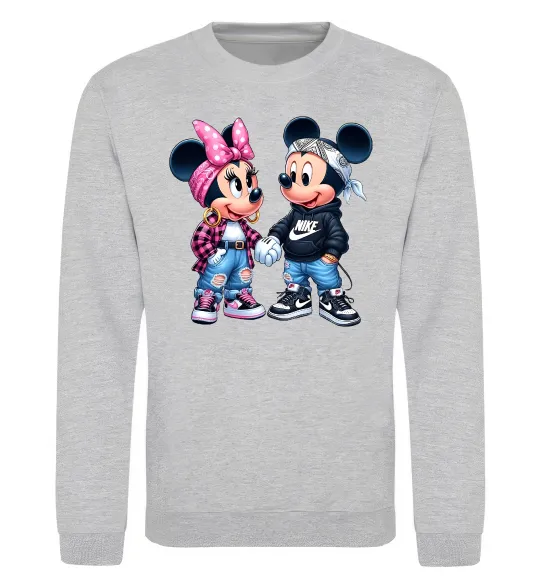 Свитшот Mickie and Minnie Mouse Серый меланж фото