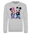 Свитшот Mickie and Minnie Mouse Серый меланж фото