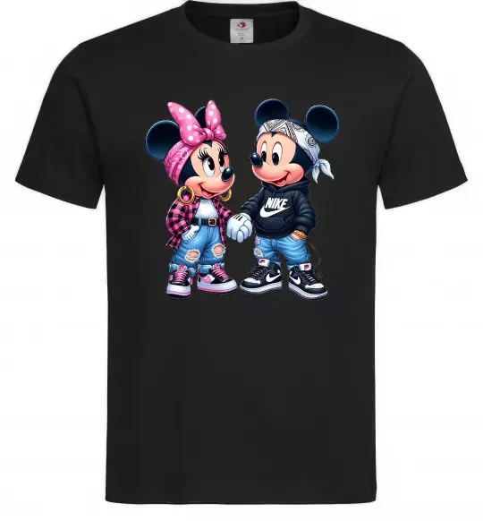 Мужская футболка Mickie and Minnie Mouse Черный фото