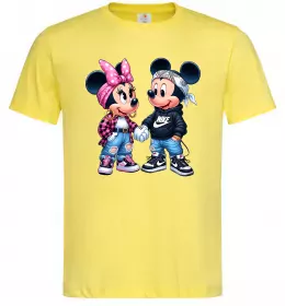 Чоловіча футболка Mickie and Minnie Mouse Лимонний фото