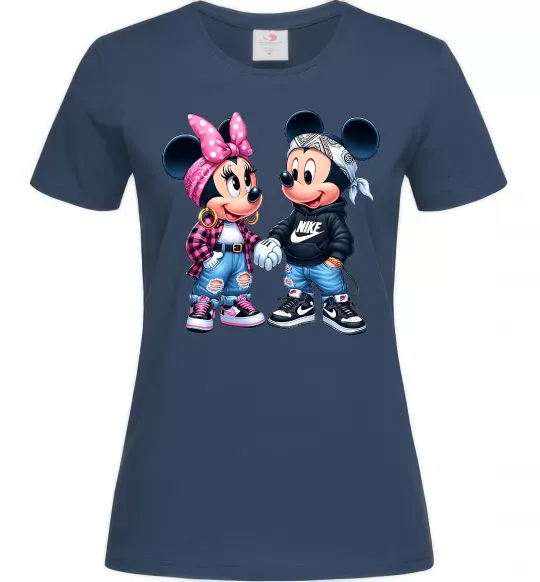 Женская футболка Mickie and Minnie Mouse Темно-синий фото