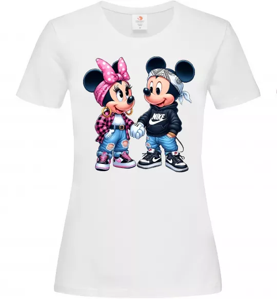 Женская футболка Mickie and Minnie Mouse Белый фото