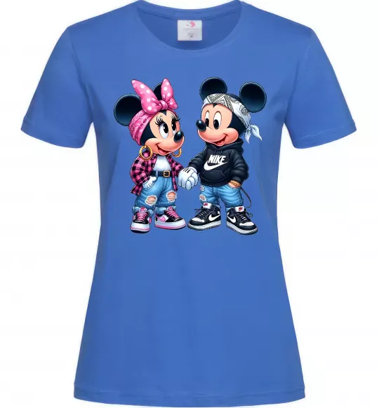 Женская футболка Mickie and Minnie Mouse Ярко-синий фото