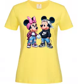 Женская футболка Чорно-білий Міккі Лимонный фото