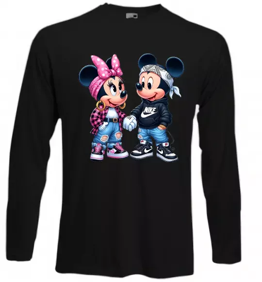 Лонгслив Mickie and Minnie Mouse Черный фото
