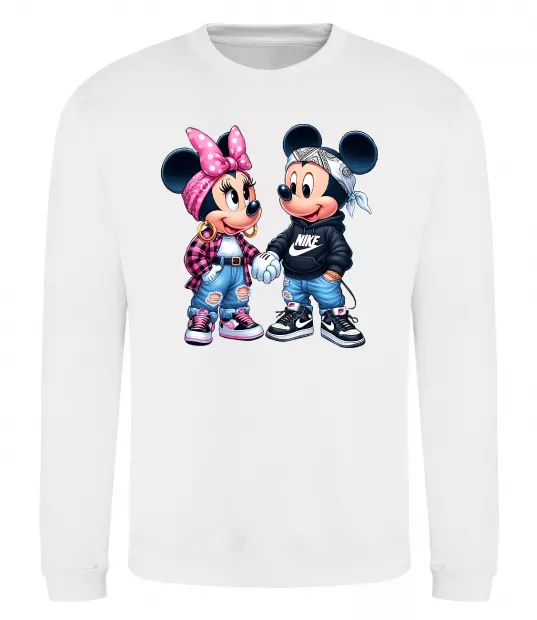 Свитшот Mickie and Minnie Mouse Белый фото