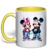 Чашка з кольоровою ручкою Mickie and Minnie Mouse Сонячно жовтий фото